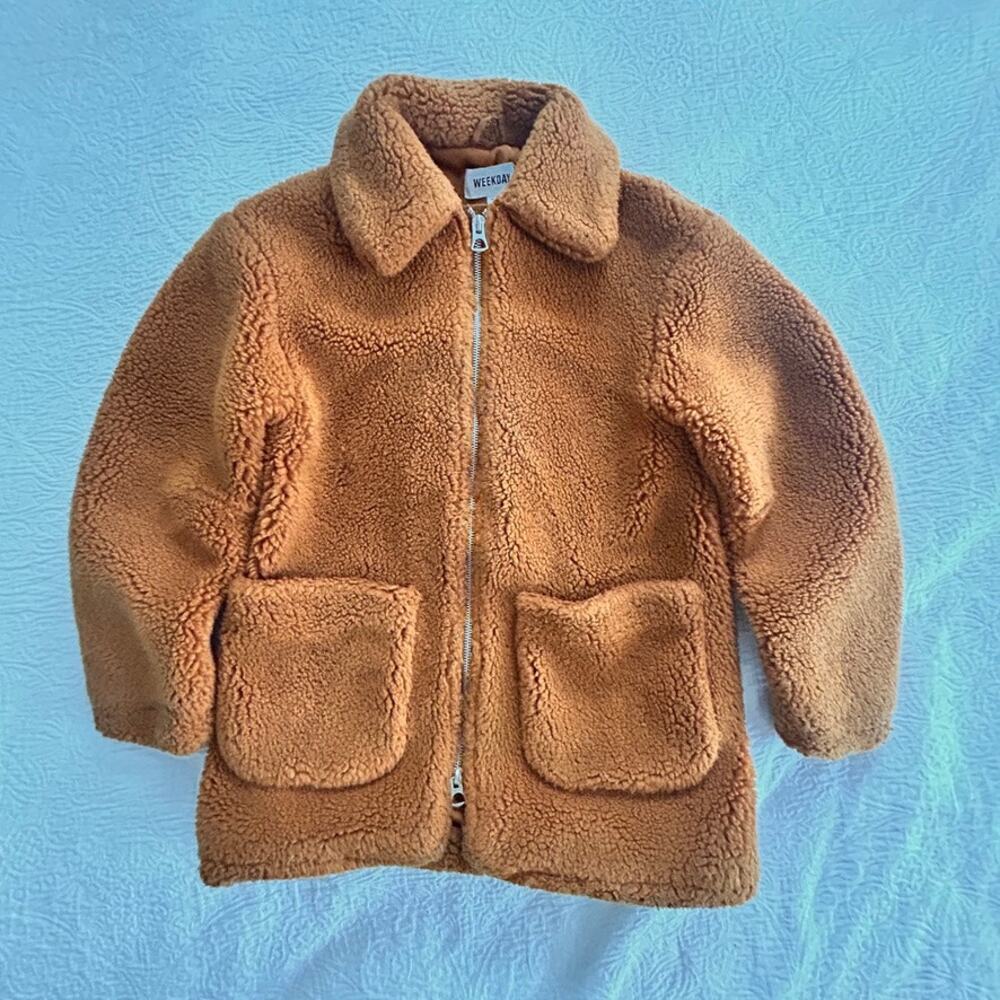 Cuddly Brown Teddy Coat, XS, Weekday